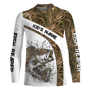 Largemouth Bass Fishing Tattoo camouflage UV protection Custom name long sleeves fishing apparel jersey NQS764