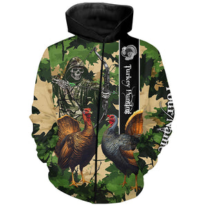 Turkey Hunting green camo Custom name 3D All over print hunting shirts NQS2271