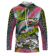 Load image into Gallery viewer, Personalized Rainbow trout Fishing jerseys, Trout pink scales long sleeve fishing shirts NQS3683