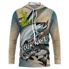 Load image into Gallery viewer, Personalized Chinook salmon Fishing jerseys, salmon scales long sleeve fishing shirts uv protection NQS3685