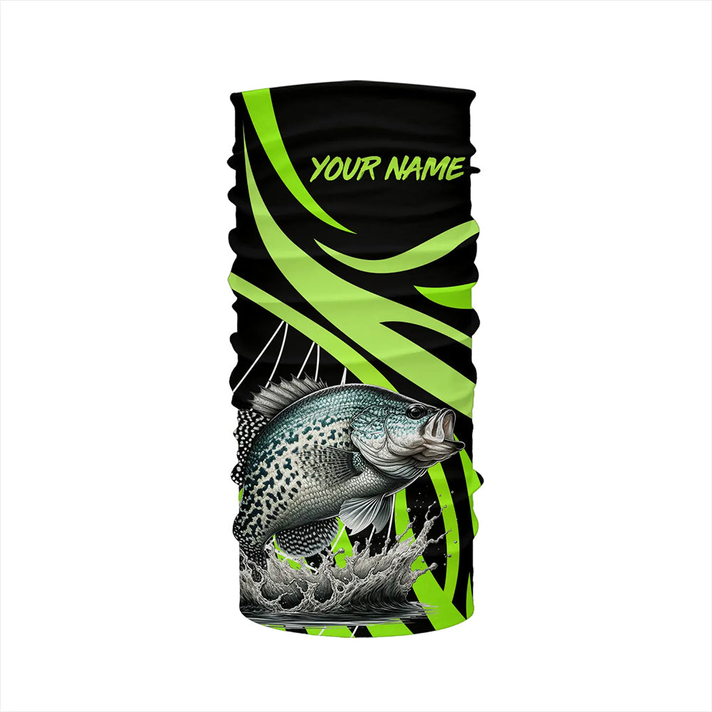 Personalized Crappie Long Sleeve Fishing Shirts, Crappie Tournament Fishing Jerseys | Green NQS7391