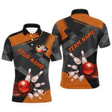 Load image into Gallery viewer, Bowling polo, Quarter zip Shirts for men Custom Bowling Team League Jerseys, gift for bowlers | Orange NQS7968