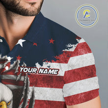 Load image into Gallery viewer, Vintage American Flag Eagle Mens golf polo shirts Custom Patriotic Team Golf top for men NQS10570