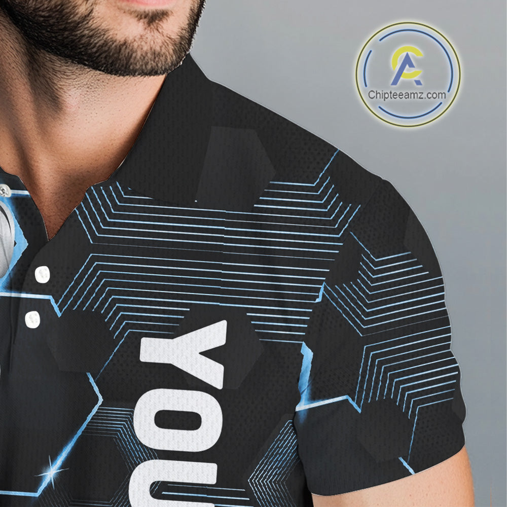 Blue and Black golf clubs Mens golf polo shirts custom name golf outfit men, personalized golf gifts NQS10212