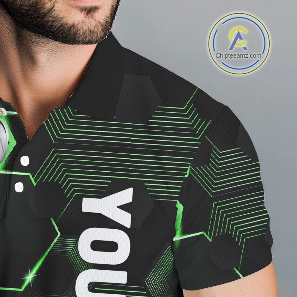 Green and Black golf clubs Mens golf polo shirts custom name golf outfit men, personalized golf gifts NQS10213