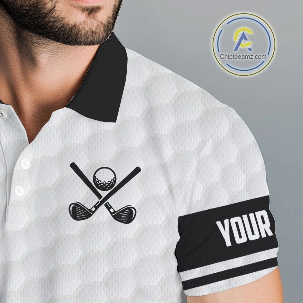 Red & white golf ball short sleeve, long sleeve golf polo shirts custom name golf gifts for men NQS10215