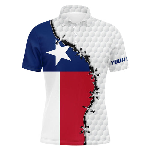 Mens golf polo shirts Texas flag white golf ball skin pattern custom patriot team golf shirts NQS7982