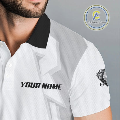 Mens golf polo shirts custom white and black golf tops for men, best golf gifts NQS10061