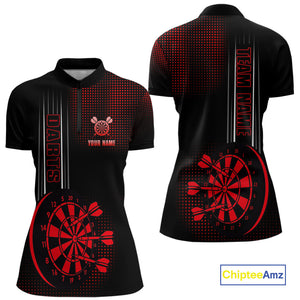 Personalized Black and Red Darts Shirt For Women Custom Dart Outfit Team Jerseys NQS10593