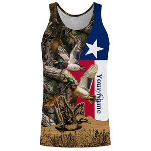 Duck Hunting Camo Texas Flag Custom hunting shirts - personalized apparel gift for hunting lovers NQS672