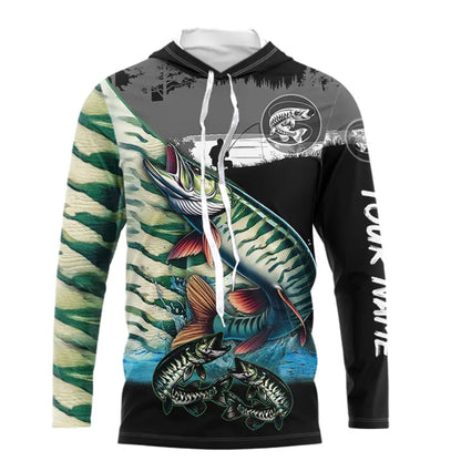 Musky fishing scales customize performance long sleeves Fishing shirts, Muskie fishing jerseys NQS5655