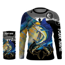 Load image into Gallery viewer, Sailfish fishing scales customize performance long sleeves Fishing shirts, Sailfish fishing jerseys NQS5656