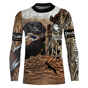 Labrador Retriever Mallard Duck hunting dog waterfowl camo custom name all over printed hunting shirts NQSD50