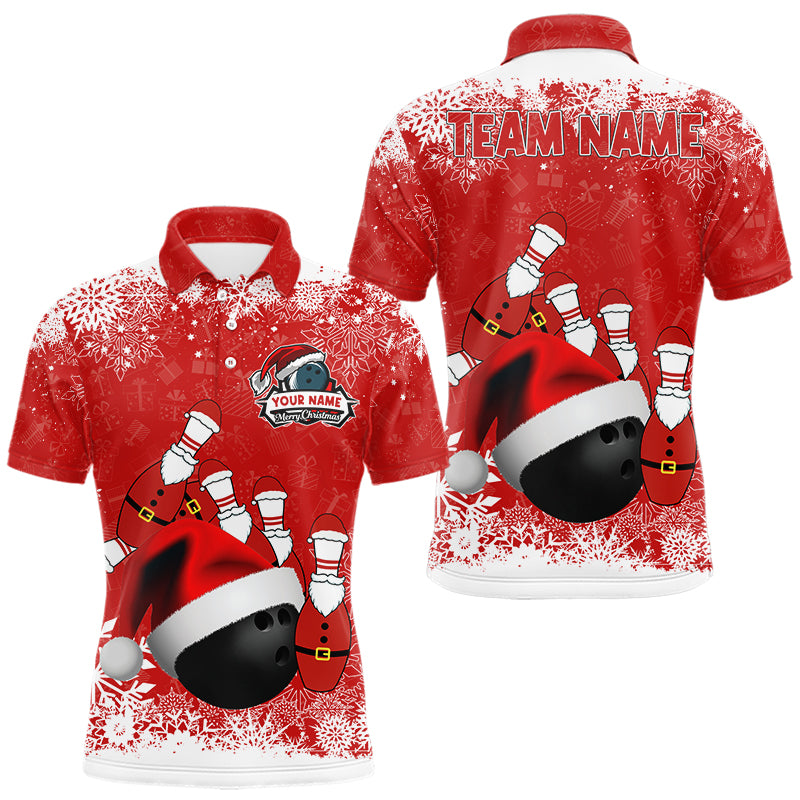 Mens polo bowling shirts Custom Christmas snowflake bowling ball Bowling Team league Jersey NQS6806