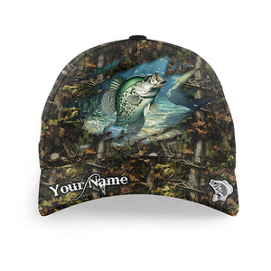 Crappie fishing camo Custom Crappie fishing hat Unisex Fishing Baseball Angler hat cap NQS9133