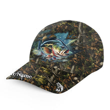 Load image into Gallery viewer, Largemouth Bass fishing camo Custom Bass fishing hat Unisex Fishing Baseball Angler hat cap NQS9134