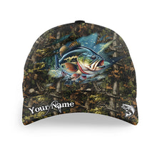 Load image into Gallery viewer, Largemouth Bass fishing camo Custom Bass fishing hat Unisex Fishing Baseball Angler hat cap NQS9134