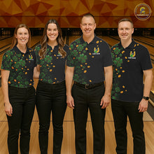 Load image into Gallery viewer, Personalized Green Clover St Patrick's Day pattern Bowling Shirts For Women, Team Bowling Jerseys NQS11206