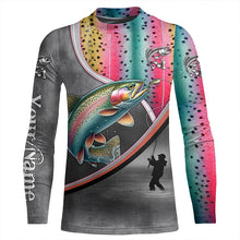 Load image into Gallery viewer, Rainbow trout fishing freshwater personalized fishing tournament shirts sun protection fishing apparel NQS5675