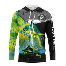 Load image into Gallery viewer, Mahi Mahi fishing scale Customize name long sleeves UV protection Fishing apparel NQS807