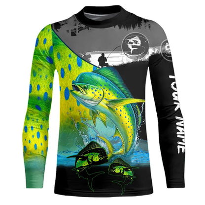 Mahi Mahi fishing scale Customize name long sleeves UV protection Fishing apparel NQS807