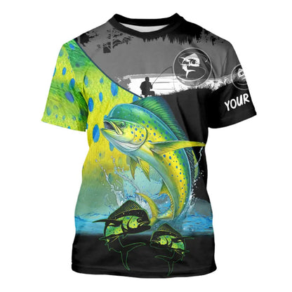 Mahi Mahi fishing scale Customize name long sleeves UV protection Fishing apparel NQS807