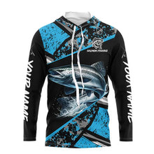Load image into Gallery viewer, Chinook Salmon fishing Blue camo Long Sleeve Performance Fishing Shirt custom Salmon fishing jerseys NQS9347