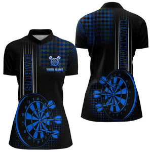 Personalized Black and Blue Darts Shirt For Women Custom Dart Outfit Team Jerseys NQS9498