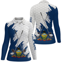 Load image into Gallery viewer, Pennsylvania flag golf clubs patriotic custom white Womens golf polo shirts, team ladies golf tops NQS7604