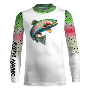 Rainbow Trout Fishing Scales Custom long sleeve Fishing Shirt, Personalized Trout Fishing Jerseys NQS574