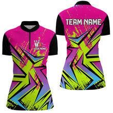Load image into Gallery viewer, Colorful Bowling Polo, Quarter Zip Shirts For Women Custom Bowling Team Jersey, Gift For Bowlers NQS8921