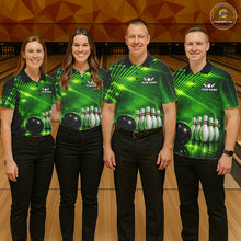 Load image into Gallery viewer, Green Light Bowling Polo, Quarter Zip Shirts For Men Custom Bowling Team Jerseys, Gift For Bowlers NQS11737