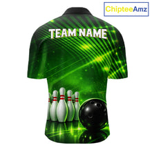 Load image into Gallery viewer, Green Light Bowling Polo, Quarter Zip Shirts For Men Custom Bowling Team Jerseys, Gift For Bowlers NQS11737