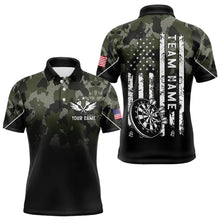 Load image into Gallery viewer, Black Green Camo Men Darts Shirts Custom American Flag patriotic Team Darts Jersey NQS9523