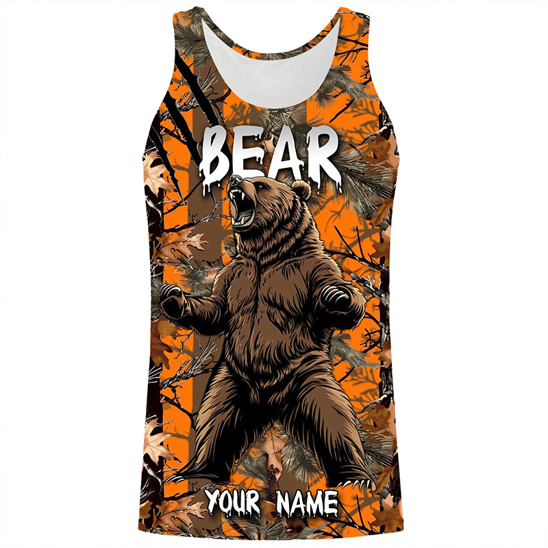 Bear hunter big game hunting Customize Name 3D All Over Printed Shirts, Bear hunting apparel NQS996