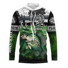 Load image into Gallery viewer, Crappie Fishing UV protection Custom name long sleeves fishing shirts for men, women, kid NQS2639