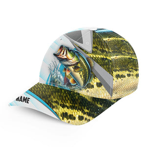 Largemouth Bass fishing Green scales Custom Bass fishing hat cap for fisherman NQS9182