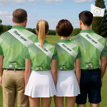 Funny Alligator Golf polo shirt for men Custom Alligator golf outfit men, funny golf gifts | Green NQS11743