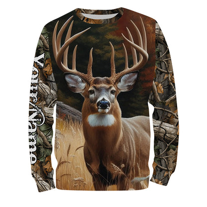 Deer Hunting Camo Customize Name 3D All Over Printed Shirts Personalized gift For Adult And Kid NQS720