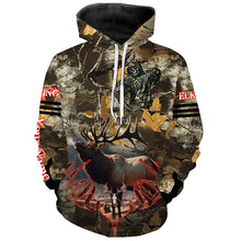 Load image into Gallery viewer, Elk Hunting Camo Grim Reaper Bow Hunting Archery Custom Name 3D All over print shirts NQS722