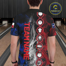 Load image into Gallery viewer, Red, White &amp; Blue Smoke Texas Flag Patriotic Team Bowling Shirt For Men Custom It's in my DNA Shirts NQS11265
