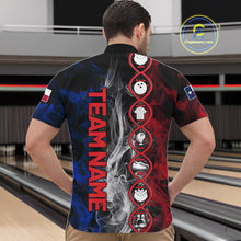 Load image into Gallery viewer, Red, White &amp; Blue Smoke Texas Flag Patriotic Team Bowling Shirt For Men Custom It's in my DNA Shirts NQS11265