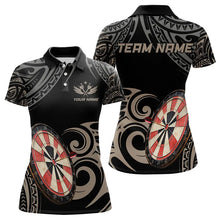 Load image into Gallery viewer, Personalized Black tribal pattern Darts Shirts For Women Custom Retro Team Darts Jerseys NQS9551