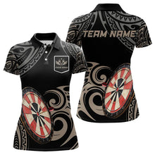 Load image into Gallery viewer, Personalized Black tribal pattern Darts Shirts For Women Custom Retro Team Darts Jerseys NQS9551