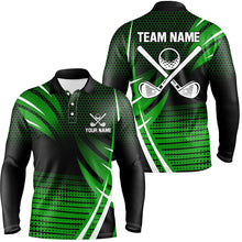 Load image into Gallery viewer, Mens golf polo shirt custom cool golf shirts, golfing gifts for team | Green NQS7487