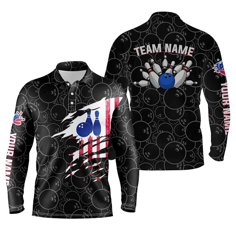 personalized bowling shirt for bowling – custom name design side view