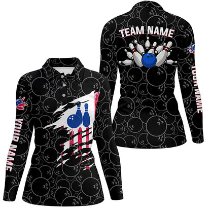 personalized bowling shirt for women – custom name design side view