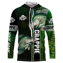 Load image into Gallery viewer, Crappie fishing green shirt Custom name Long Sleeve Fishing Shirts, fishing gifts for men, women, kid NQS4141