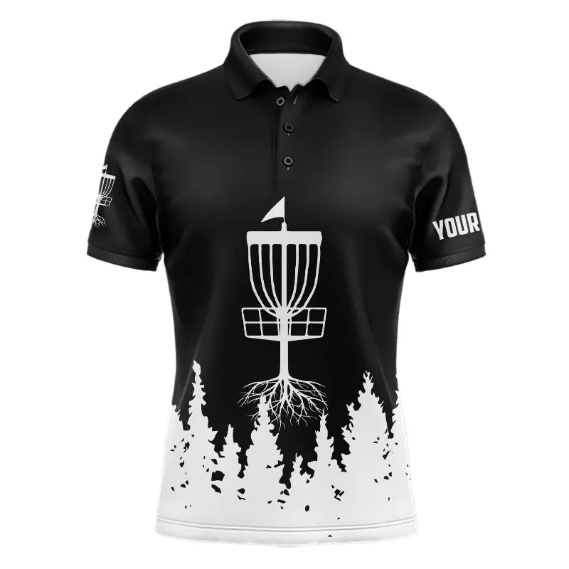 Black and White Disc Golf Basket Mens Disc golf polo shirts custom name disc golf jerseys NQS9195