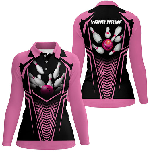 personalized bowling shirt for women – custom name design side view